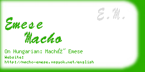 emese macho business card